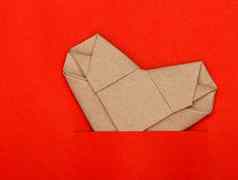 折纸回收纸心红色的纸