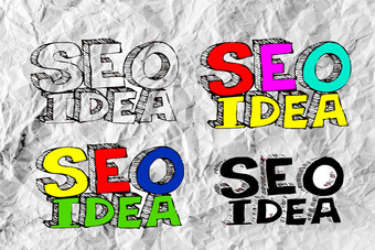 seo的想法seo搜索引擎优化皱巴巴的纸