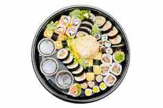 传统的日本食物寿司集外卖
