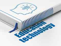 教育概念书头灯泡教育技术白色背景
