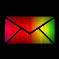 电子邮件光谱发光的孤立的黑色的背景
