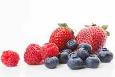树莓蓝莓草莓美味的水果