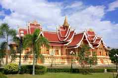 寺庙克鲁特銮复杂的万象老挝
