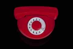 红色的复古的电话