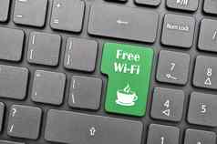 免费的无线网络咖啡商店键盘