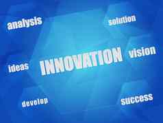 创新业务概念单词六边形