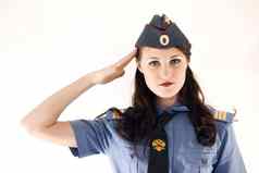 年轻的有吸引力的woman-policeman