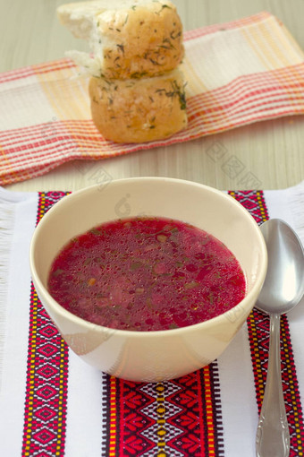 传统的乌克兰汤红色的罗宋汤