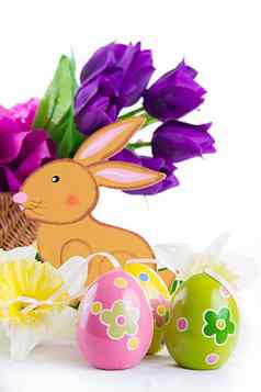 复活节装饰兔子鸡蛋郁金香