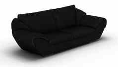 黑色的皮革沙发