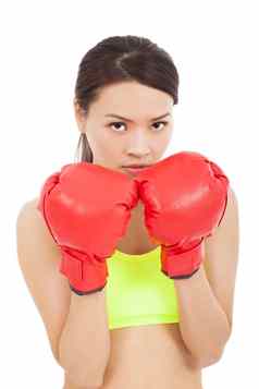 拳击健身女人集中保护构成
