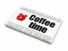 时间轴概念报纸咖啡时间报警时钟