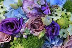 蓝色的紫色的婚礼安排