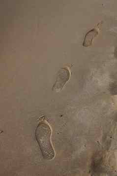 人类跟踪脚沙子