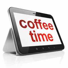 时间概念咖啡时间平板电脑电脑
