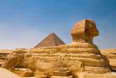 原始埃及斯芬克斯金字塔背景
