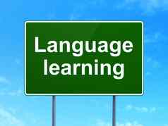 教育概念语言学习路标志背景