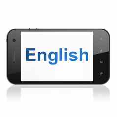 教育概念英语智能手机
