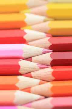 颜色铅笔黄色的粉红色的红色的