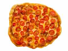 素食者红色的樱桃番茄披萨