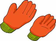 橙色工作手套