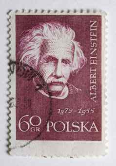 艾伯特爱因斯坦古董帖子邮票波兰