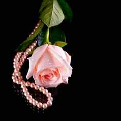 粉红色的玫瑰珍珠珠子
