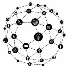 线框架球社会网络概念