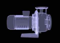 水泵电动机x射线渲染