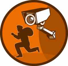 安全监测相机窃贼小偷运行