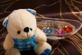 泰迪熊碗浮动蜡烛