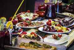 地中海食物盘子欧洲厨房中世纪的公平