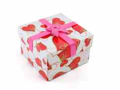 礼物盒子粉红色的丝带弓