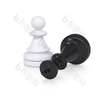 黑色的<strong>打败</strong>了国际象棋王白色棋子