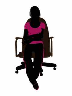 女锻炼坐着椅子轮廓