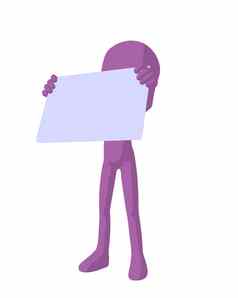 可爱的紫色的轮廓的家伙持有空白业务卡