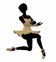 芭蕾舞女演员插图轮廓