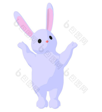 白色婴儿<strong>兔子</strong>艺术插图