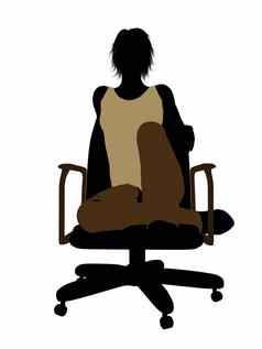 休闲女人坐着椅子插图轮廓