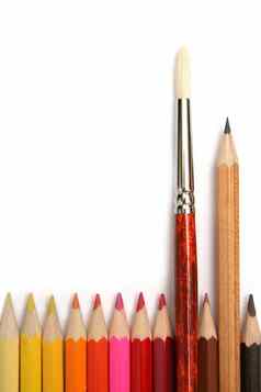 艺术刷简单的铅笔策划颜色铅笔