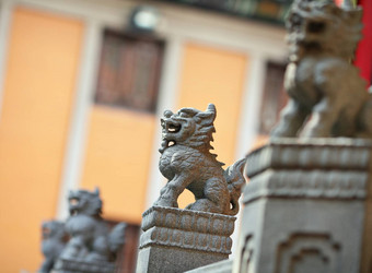 狮子雕像中国人寺庙在香港香港