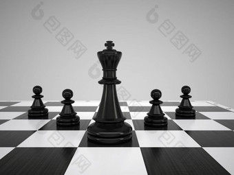 黑色的国际象棋王棋子