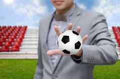 商人投资足球团队足球游戏概念