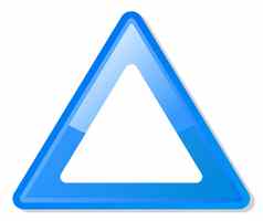 蓝色的警告三角形