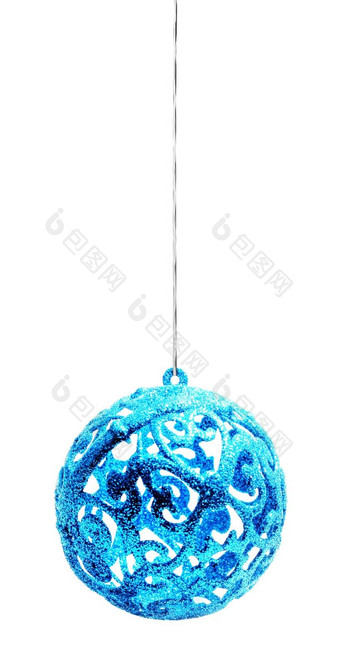 蓝色的圣诞节球