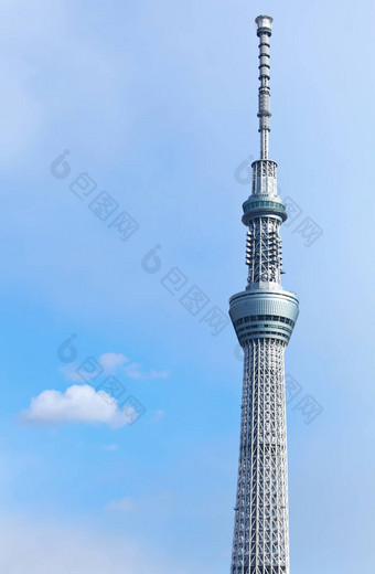 东京天空树清晰的蓝色的天空