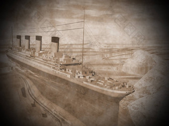 《泰坦尼克号》船渲染
