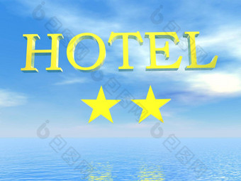金酒店标志星星渲染
