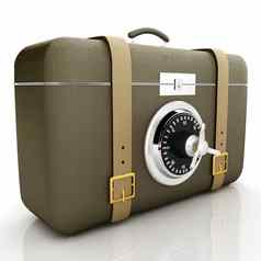 皮革suitcase-safe