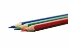 红色的绿色蓝色的多多铅笔